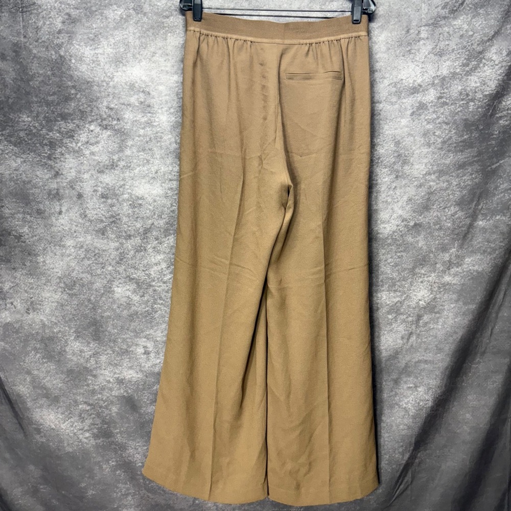 Spanx Carefree Crepe Pleated Wide Leg Trouser Pants Womens L Cedar Tan Brown - Picture 5 of 16